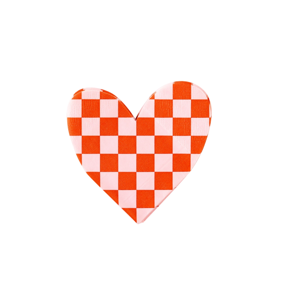 Checkered Heart Paper Napkins - 24pk