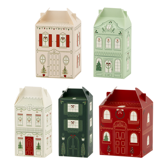 Christmas Village Advent Treat Box Favors - 25pk