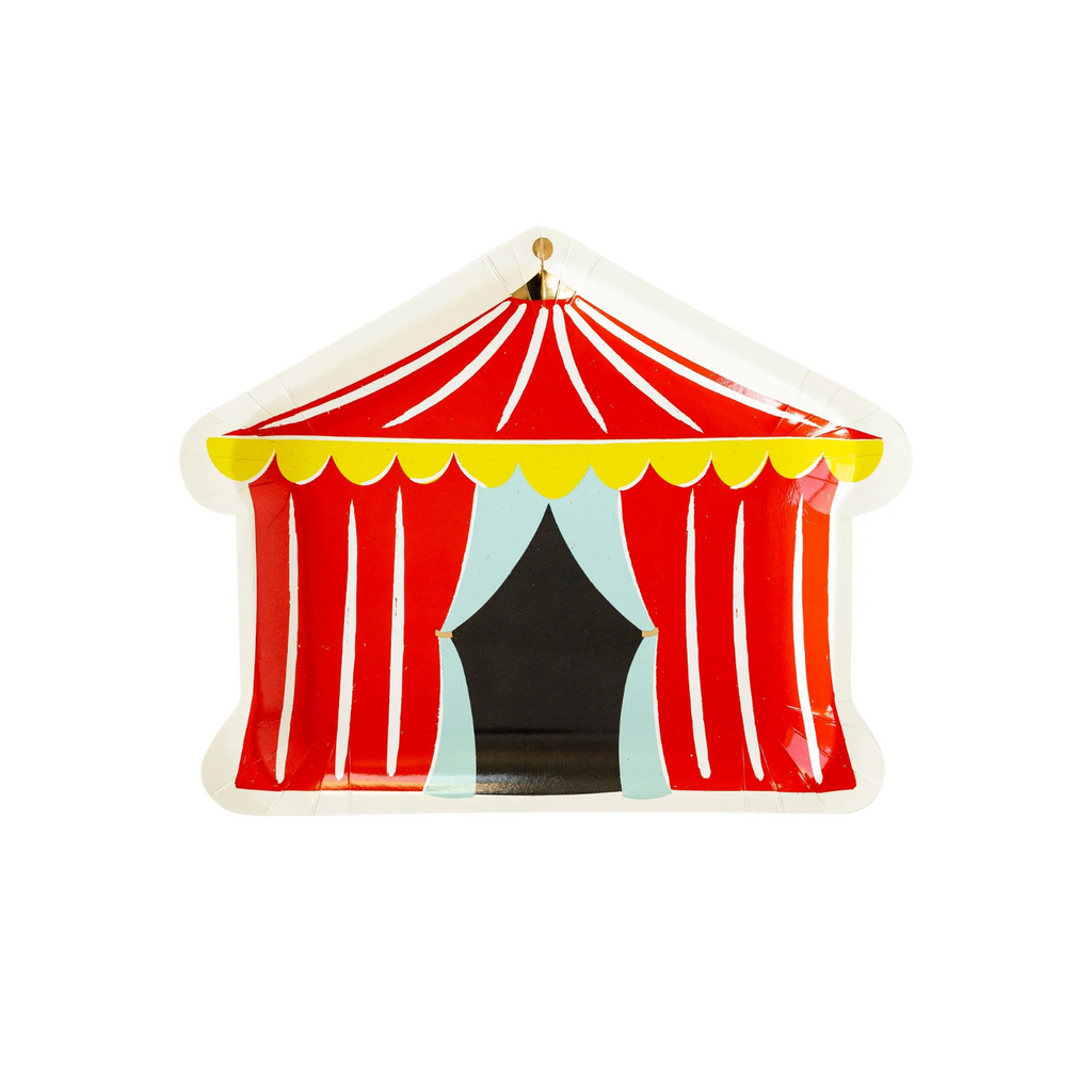 Circus Carnival Tent Shaped Paper Plates - 8pk