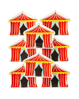 Circus Carnival Tent Shaped Paper Plates - 8pk