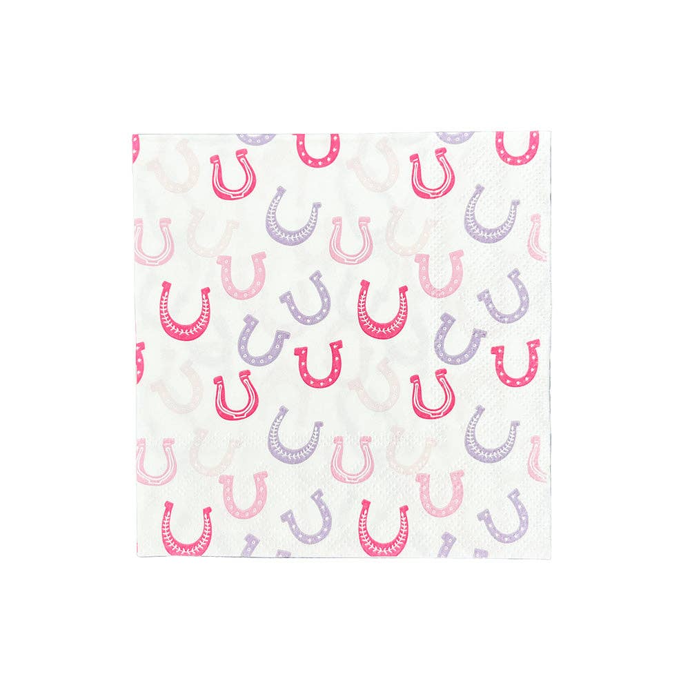 Cow Gal Horseshoe Beverage Napkins - 16pk