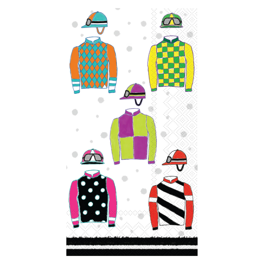 Kentucky Derby Jockey Silks Paper Guest Towel Napkins - 16pk