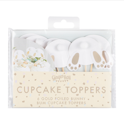 Easter Bunny Bum Cupcake Toppers - 6pk