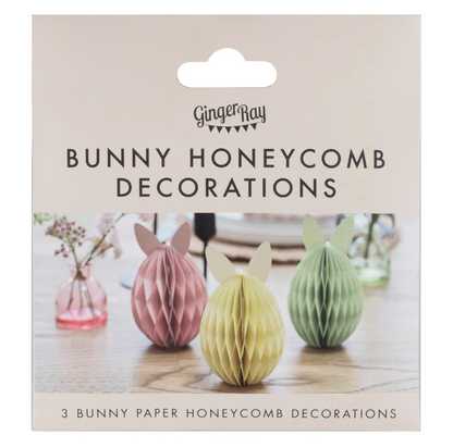 Easter Egg Honeycomb Decorations - Set of 3