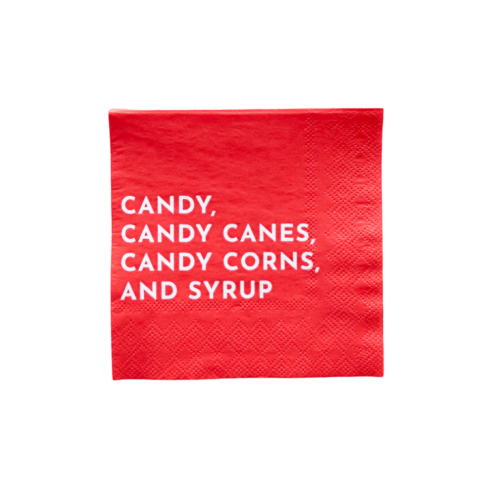 Elf Christmas 'Candy' Red Beverage Napkins - 24pk