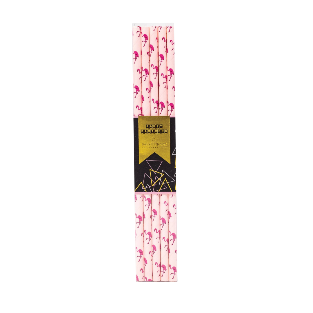 Flamingo Paper Straws - 25pk