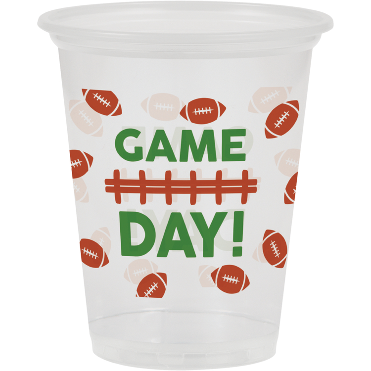 Football Game Day Clear Plastic Cups - 16 oz