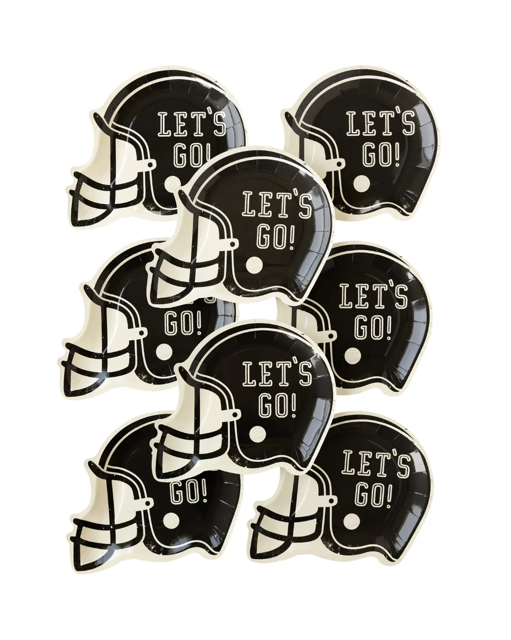 Let's Go Football Helmet Plates - 8pk