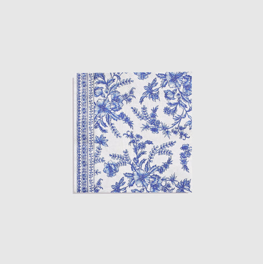 French Toile Blue Large Napkins - 25pk