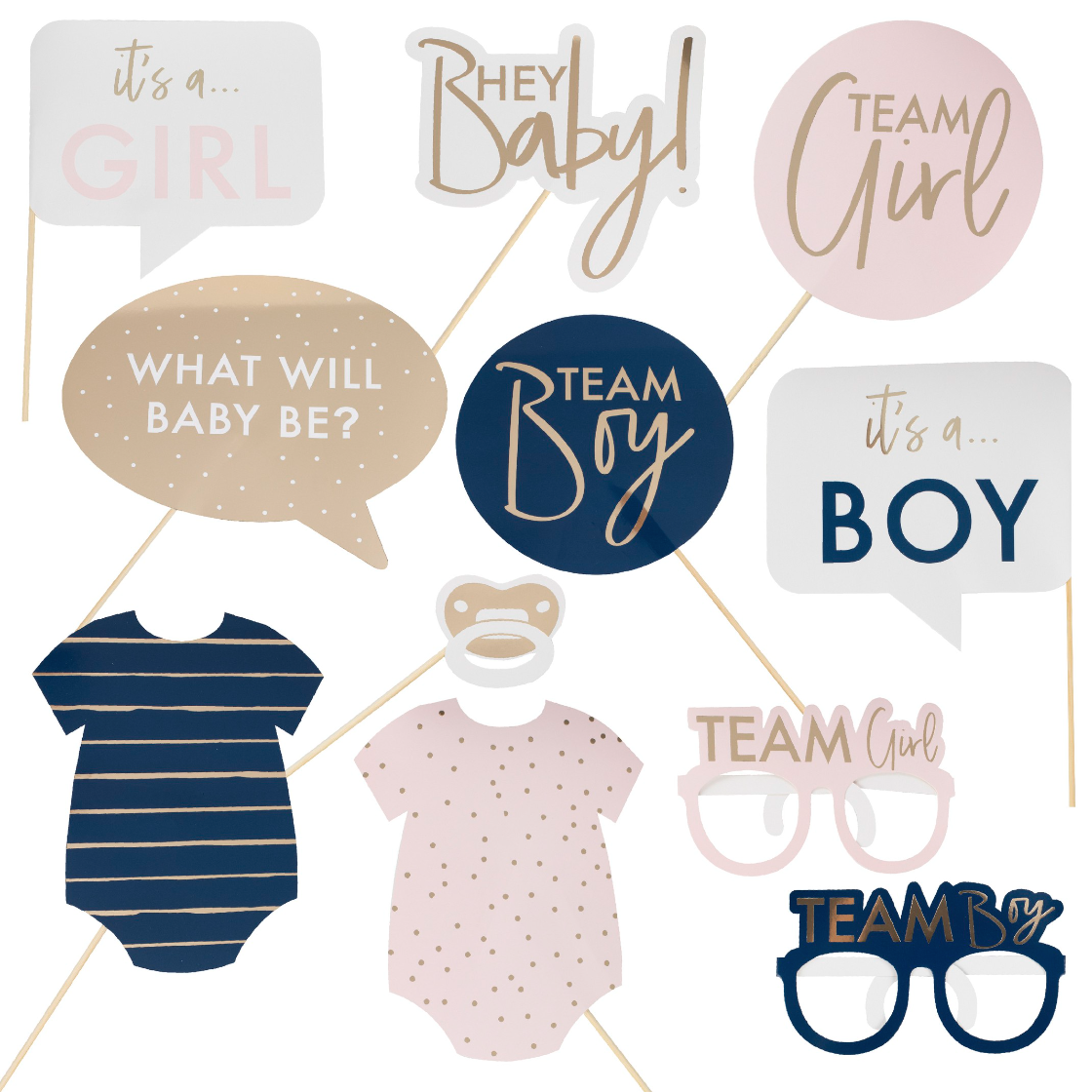 Gender Reveal Party Photo Booth Props