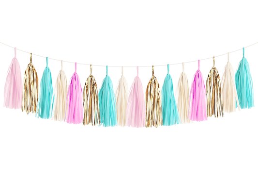 Gender Reveal / Cotton Candy Tassel Garland Kit