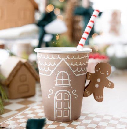 Gingerbread Handled Holiday Paper Cups - 8pk