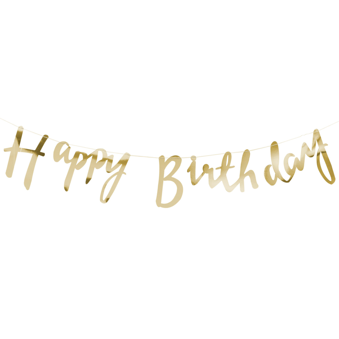 Gold Foiled Happy Birthday Banner