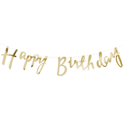 Gold Foiled Happy Birthday Banner