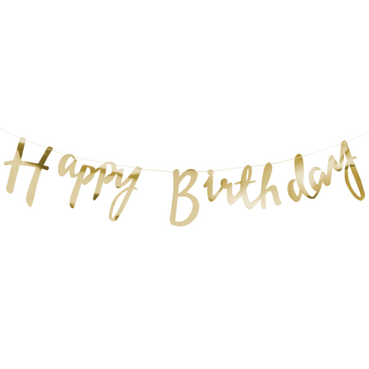 Gold Foiled Happy Birthday Banner