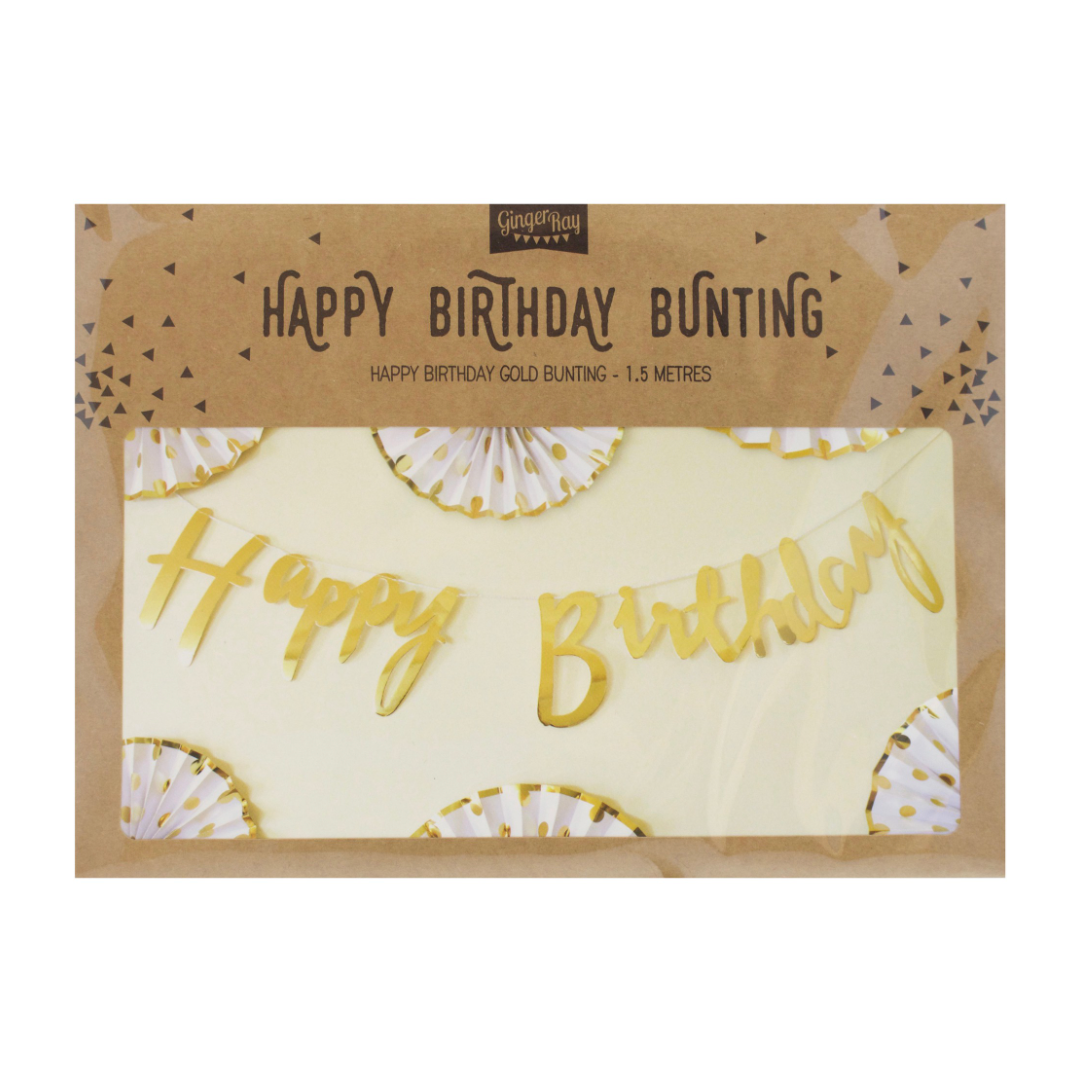 Gold Foiled Happy Birthday Banner