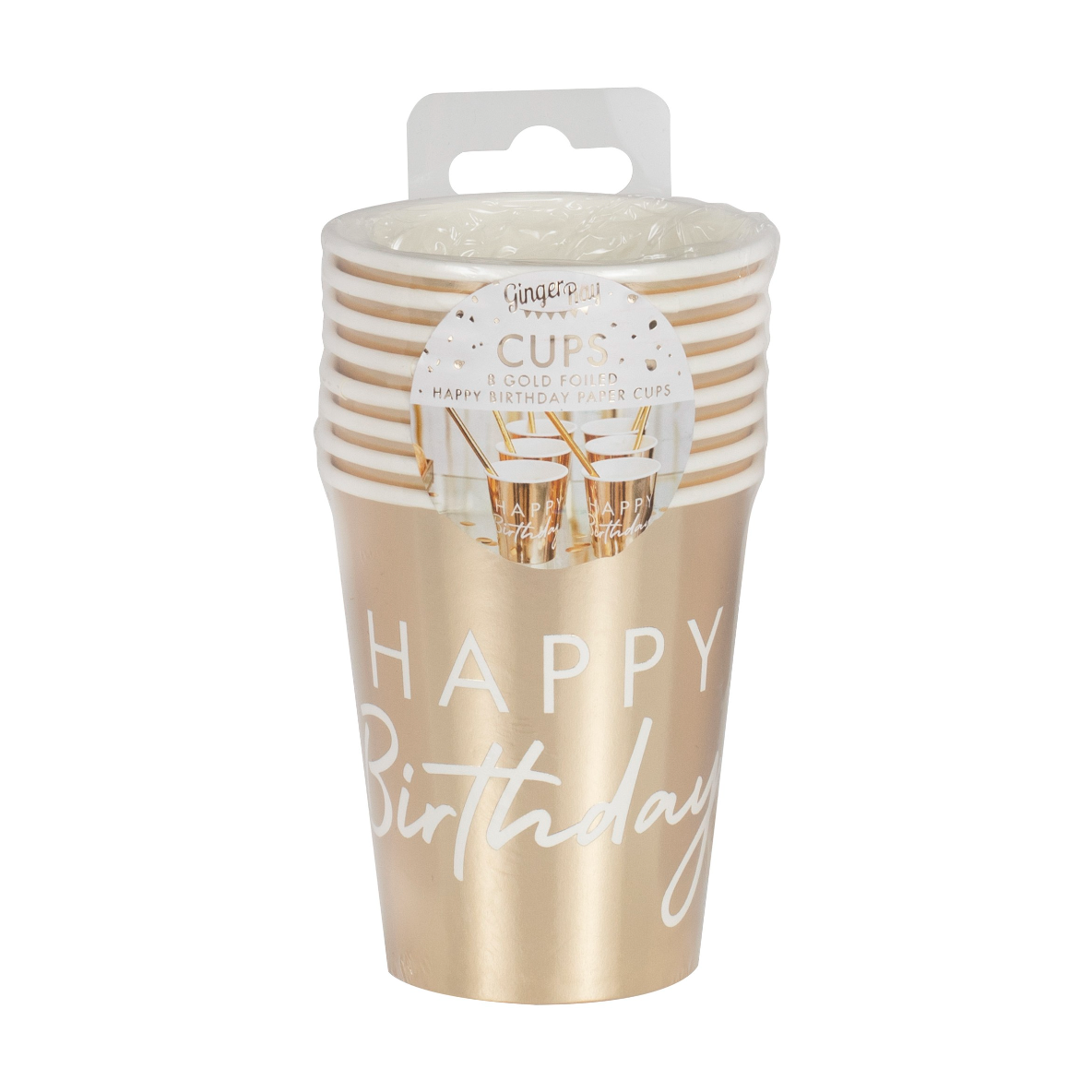 Gold Happy Birthday Party Cups