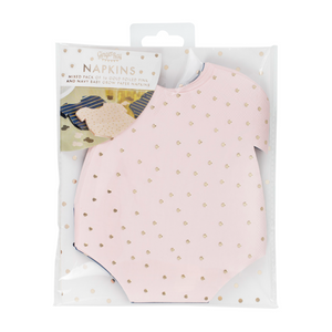 Gold Foiled Pink And Navy Baby Onesie Die-Cut Party Napkins