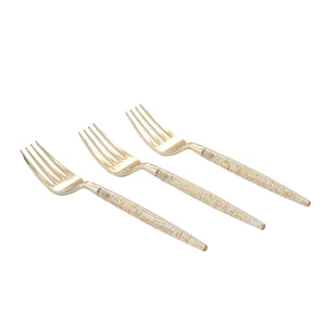 Gold Glitter Plastic Mini Forks - 20pk