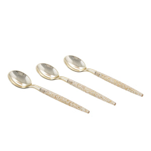 Gold Glitter Plastic Mini Spoons - 20pk