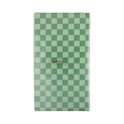 Green Checkered Paper Guest Towel Napkins - 24pk