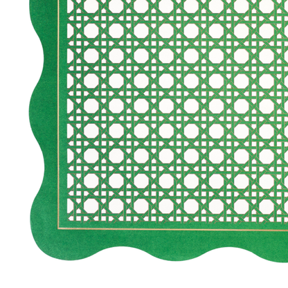 Green border with white rattan pattern