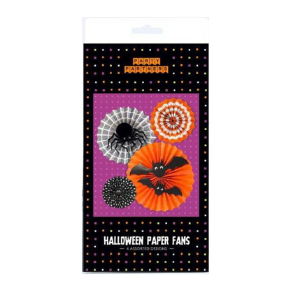 Halloween Accordion Paper Party Fans - 4pk