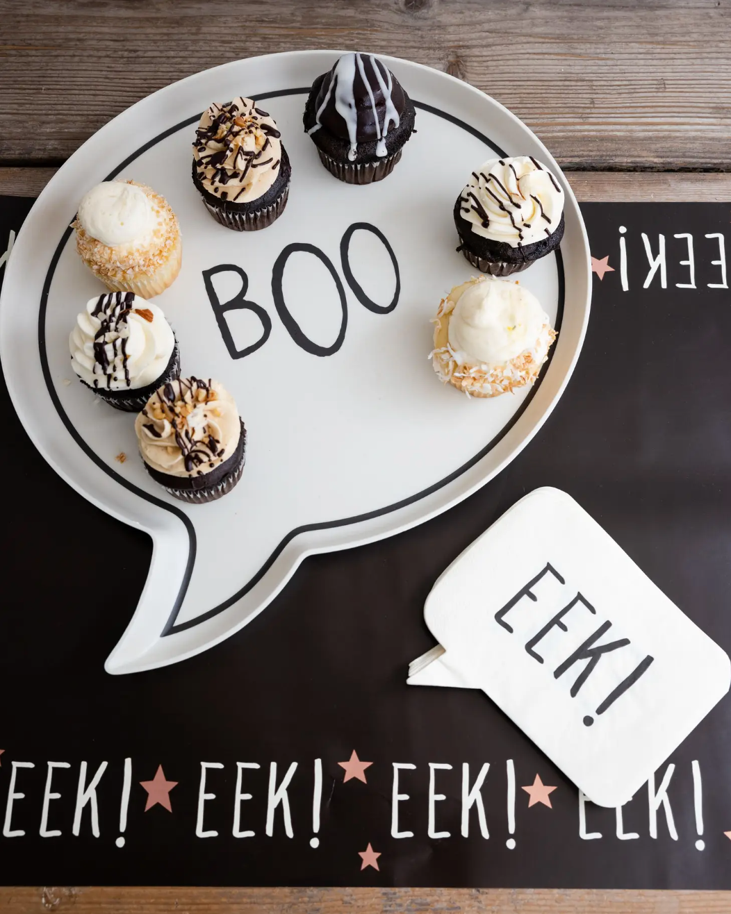 Eek! Halloween Black Paper Table Runner