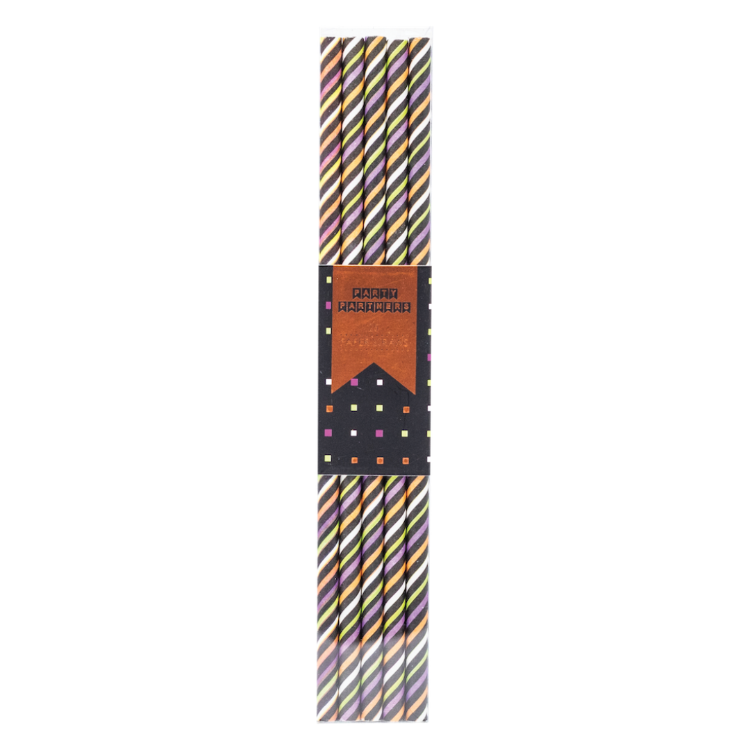 Halloween Colorful Striped Paper Straws