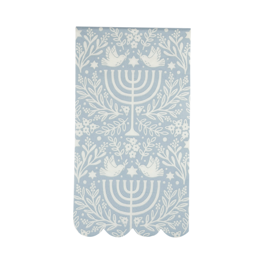 Hanukkah Floral Menorah Dinner Napkins - 24pk