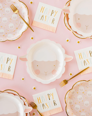 Scattered Little Lamb Paper Plates