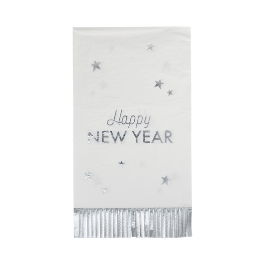 Happy New Year Fringed Dinner Napkins - 24pk