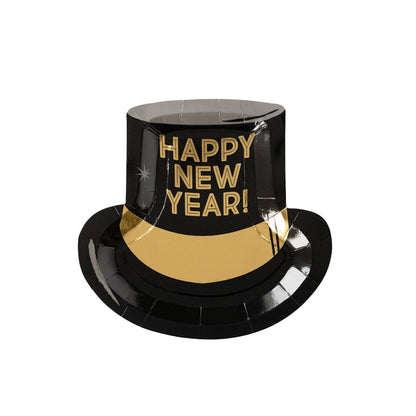 Happy New Year Hat Shaped Paper Plates - 8pk