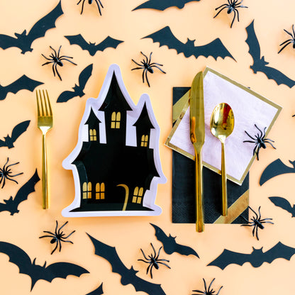 Haunted House Die-Cut Small Paper Plates - 8pk