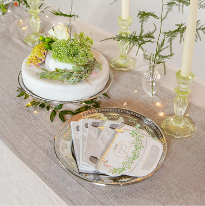 Botanical Bride 'Just Married' Car Shaped Paper Napkins - 16pk