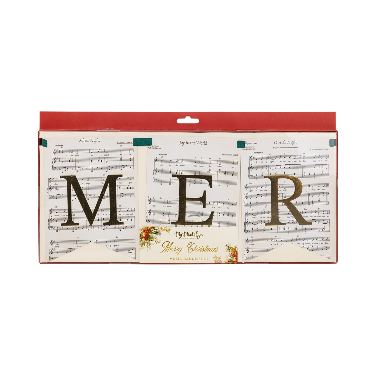 Merry Christmas Sheet Music Paper Banner Set