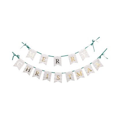 Merry Christmas Sheet Music Paper Banner Set