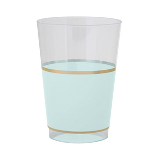 Round Mint • Gold 12 Oz Plastic Cups | 10 Cups
