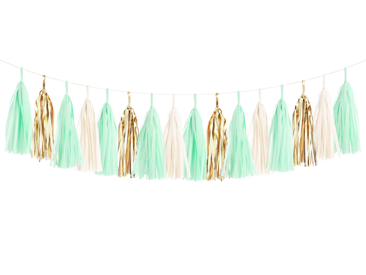 Mint & Gold Tassel Garland Kit