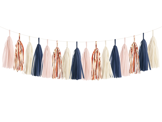 Navy, Blush & Rose Gold Tassel Garland Kit