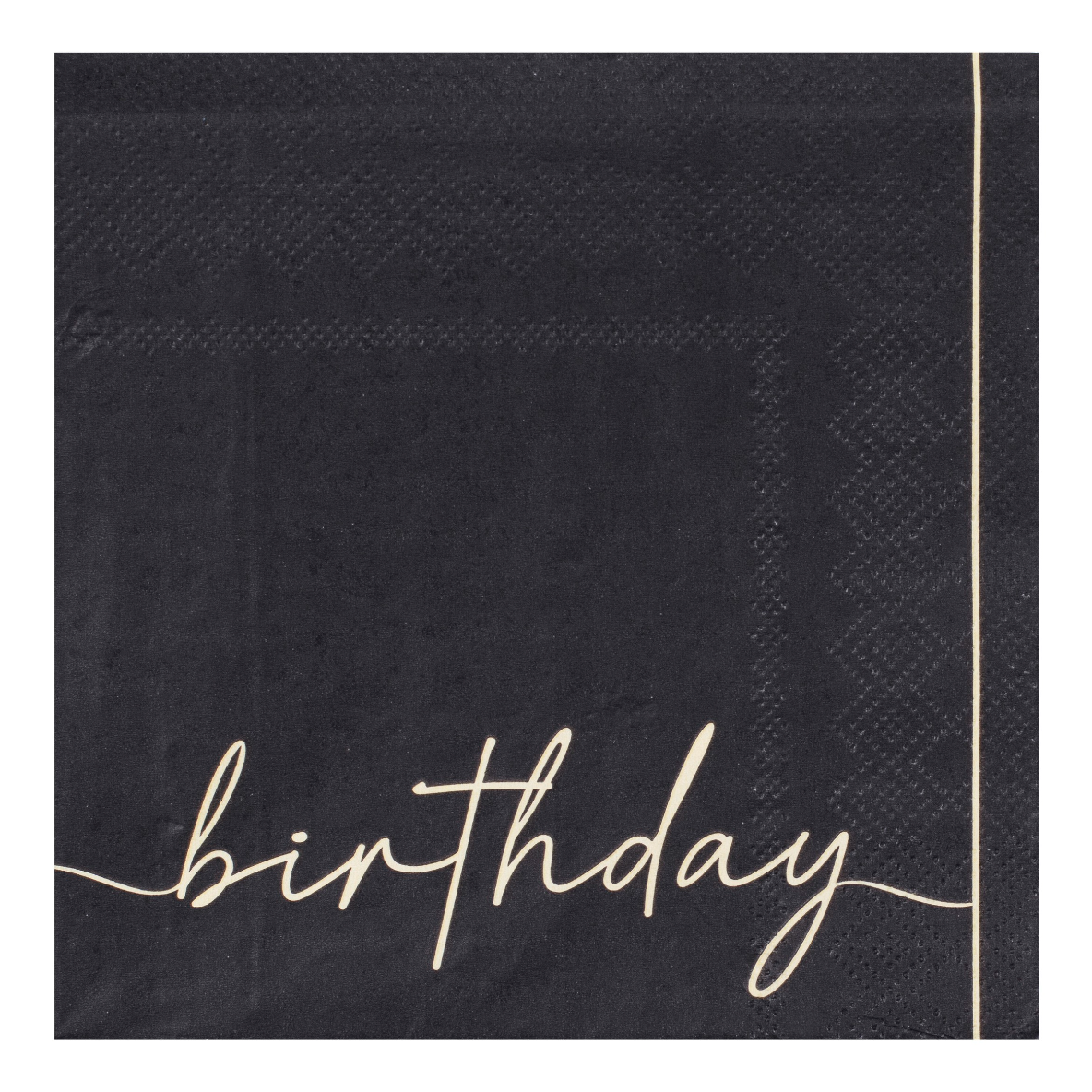 Nude and Black Birthday Cocktail Party Napkins