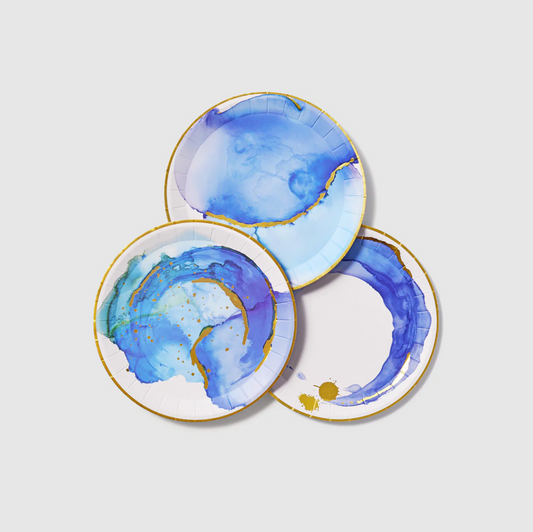 Ocean Watercolor Small Plates (10 per pack)