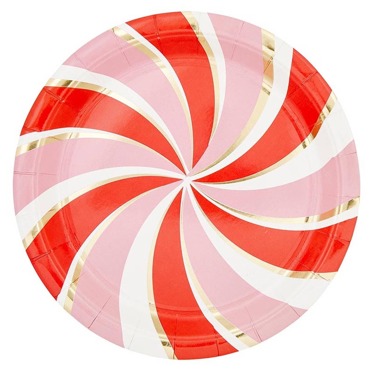 Peppermint Holiday 9" Paper Party Plates - 12pk