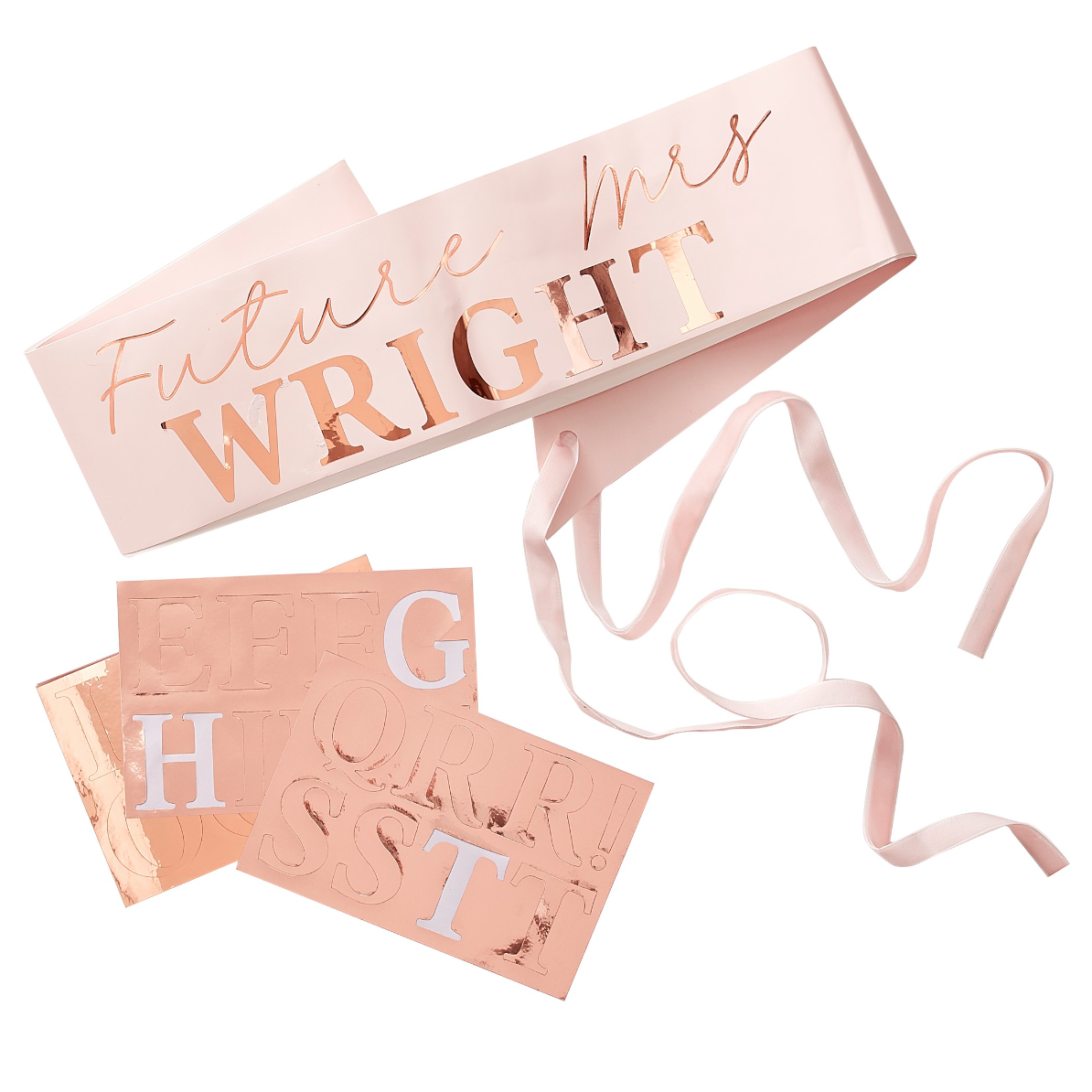 Personalizable Rose Gold 'Future Mrs' Bachelorette Sash