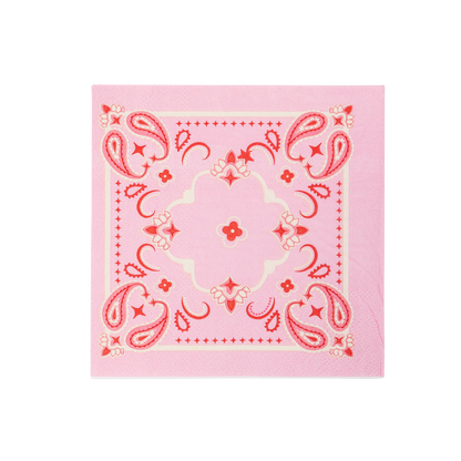 Pink Bandana Paper Cocktail Napkins - 24pk