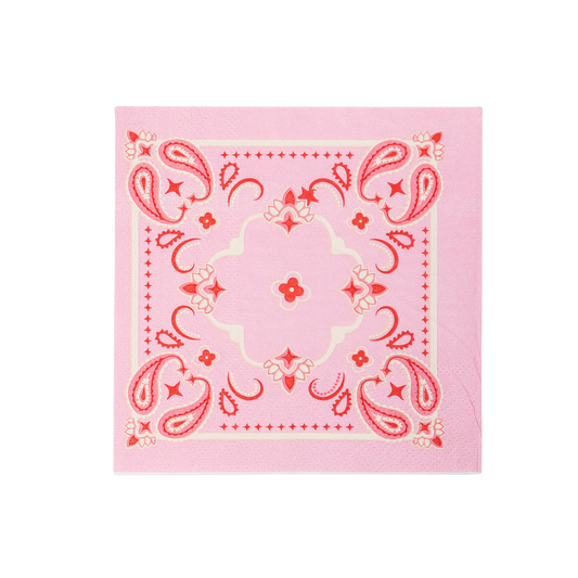 Pink Bandana Paper Cocktail Napkins - 24pk