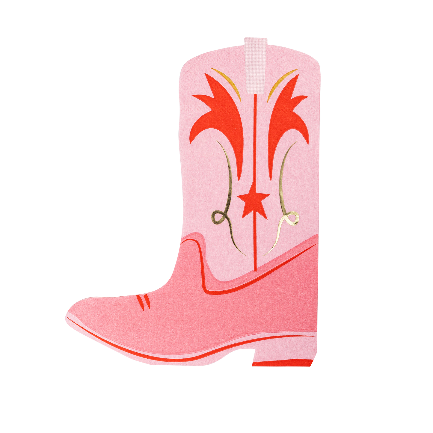 Pink Boot Shaped Paper Dinner Napkins - 18pk