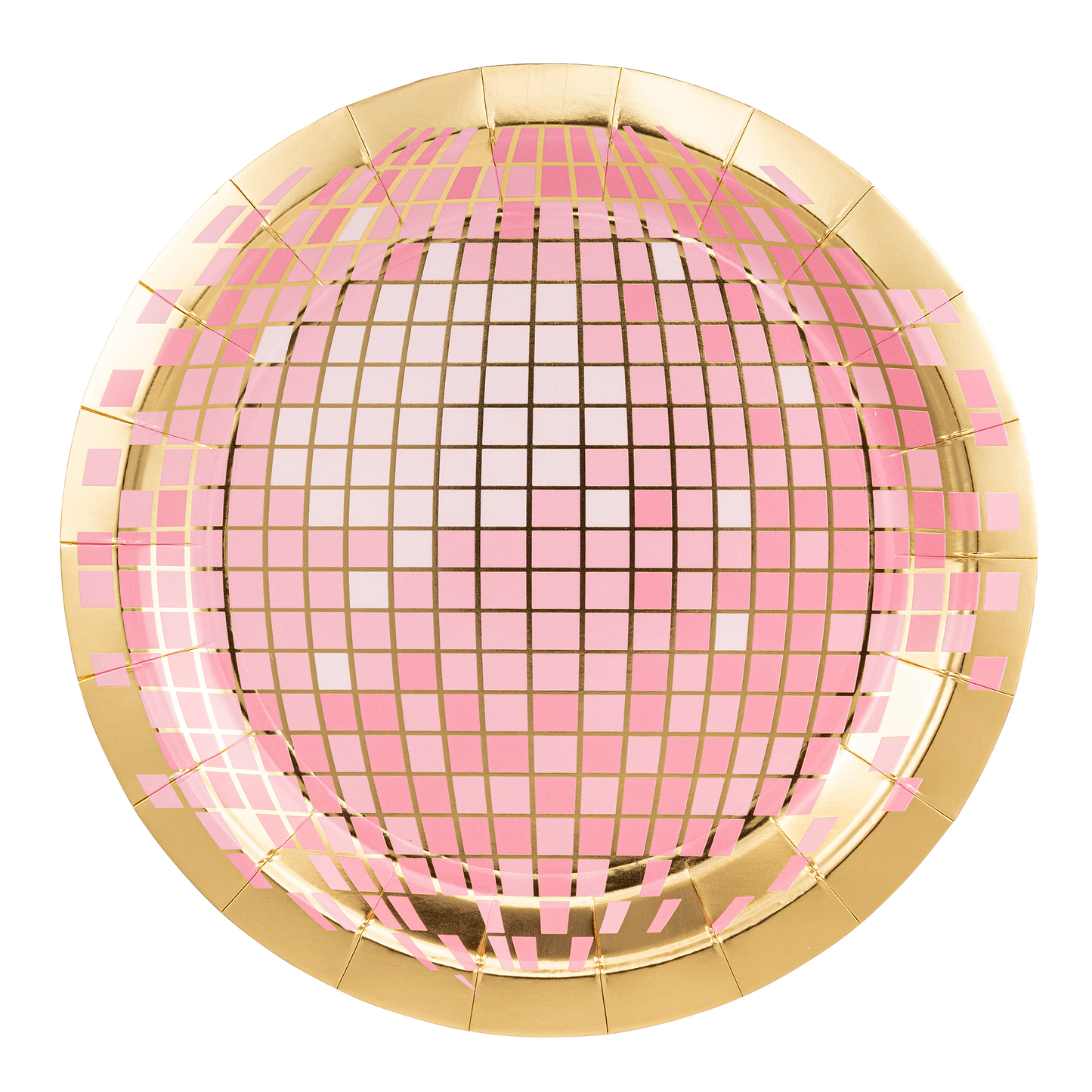 Pink Disco Ball Paper Plates - 8pk