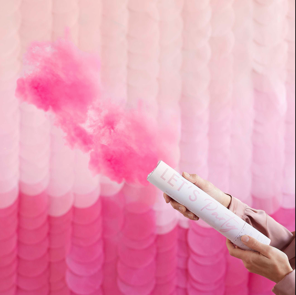 Pink Ombre Tissue Paper Disc Party Backdrop