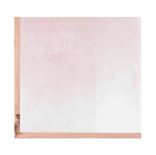 Pink Ombre Watercolor with Rose Gold Napkins